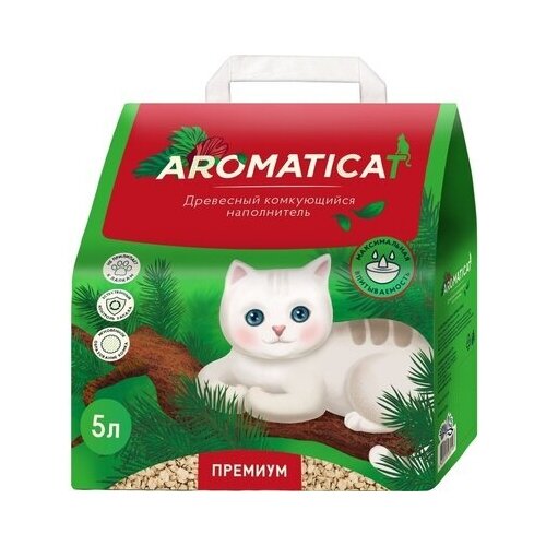 AromatiCat Древесный комкующийся наполнитель Premium 5л 2 кг 34401 (2 шт)