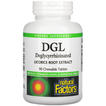 Natural Factors DGL Deglycyrrhizinated Licorice Root Extract (глицирризинат экстракта из корня солодки) 90 жевательных таблеток - изображение