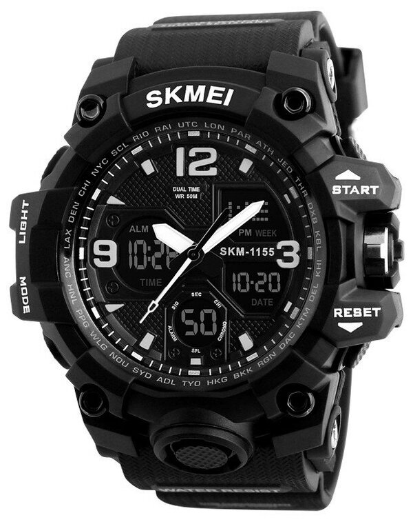 Наручные часы SKMEI Часы мужские SKMEI 1155B - Черные