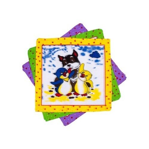 фото Набор детских носовых платков melagrana 20х20см 12шт ситец 66г/м хл100%, комплект 3 шт.,