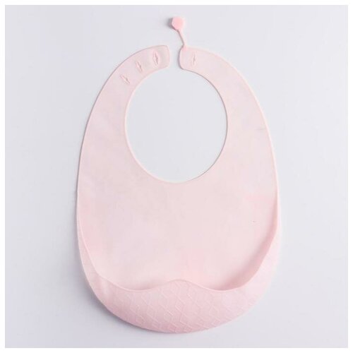 Купить Нагрудник детский, силиконовый с карманом, цвет розовый, Mum&Baby
