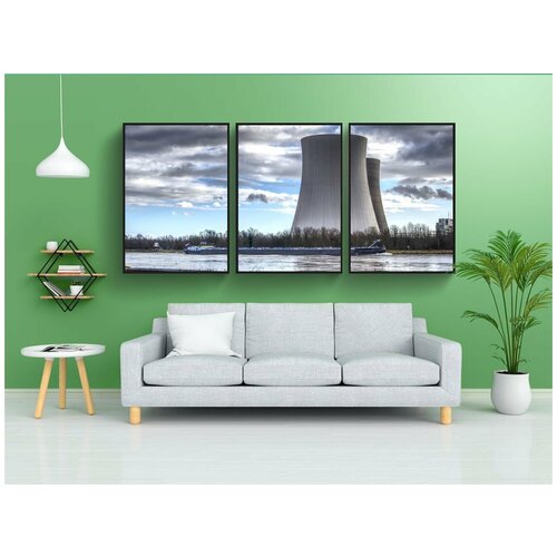 фото Набор модулных постеров для интерьера "ядерной энергетики, энергия, текущий" 60x90 см. в тубусе, без рамки lotsprints