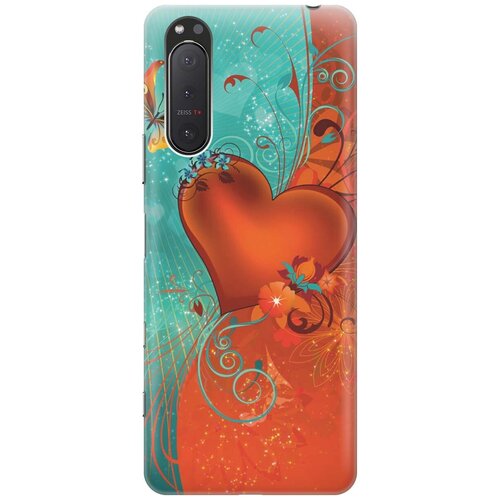 фото Силиконовый чехол на sony xperia 5 ii / сони иксперия 5 2 с принтом "сердце и бабочка" gosso