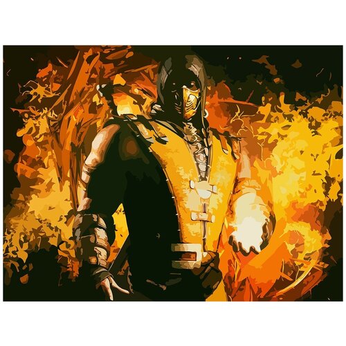 Картина по номерам на холсте игра Mortal Kombat (Саб-Зиро) - 8184 Г 30x40