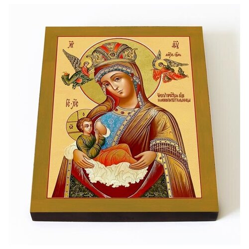 Икона Божией Матери Млекопитательница, печать на доске 8*10 см никейская икона божией матери печать на доске 8 10 см