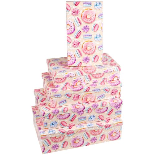 фото Набор коробок макарунс, розовый, 30*20*8 см, 5 шт. дон баллон