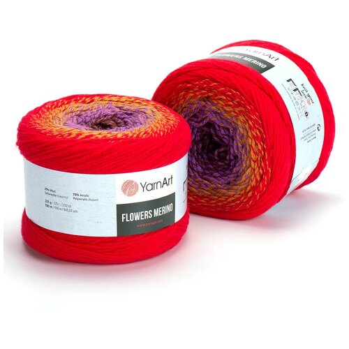 Пряжа Yarnart FLOWERS MERINO цвет 541 пряжа yarnart flowers moonlight 3288 терракот розовый