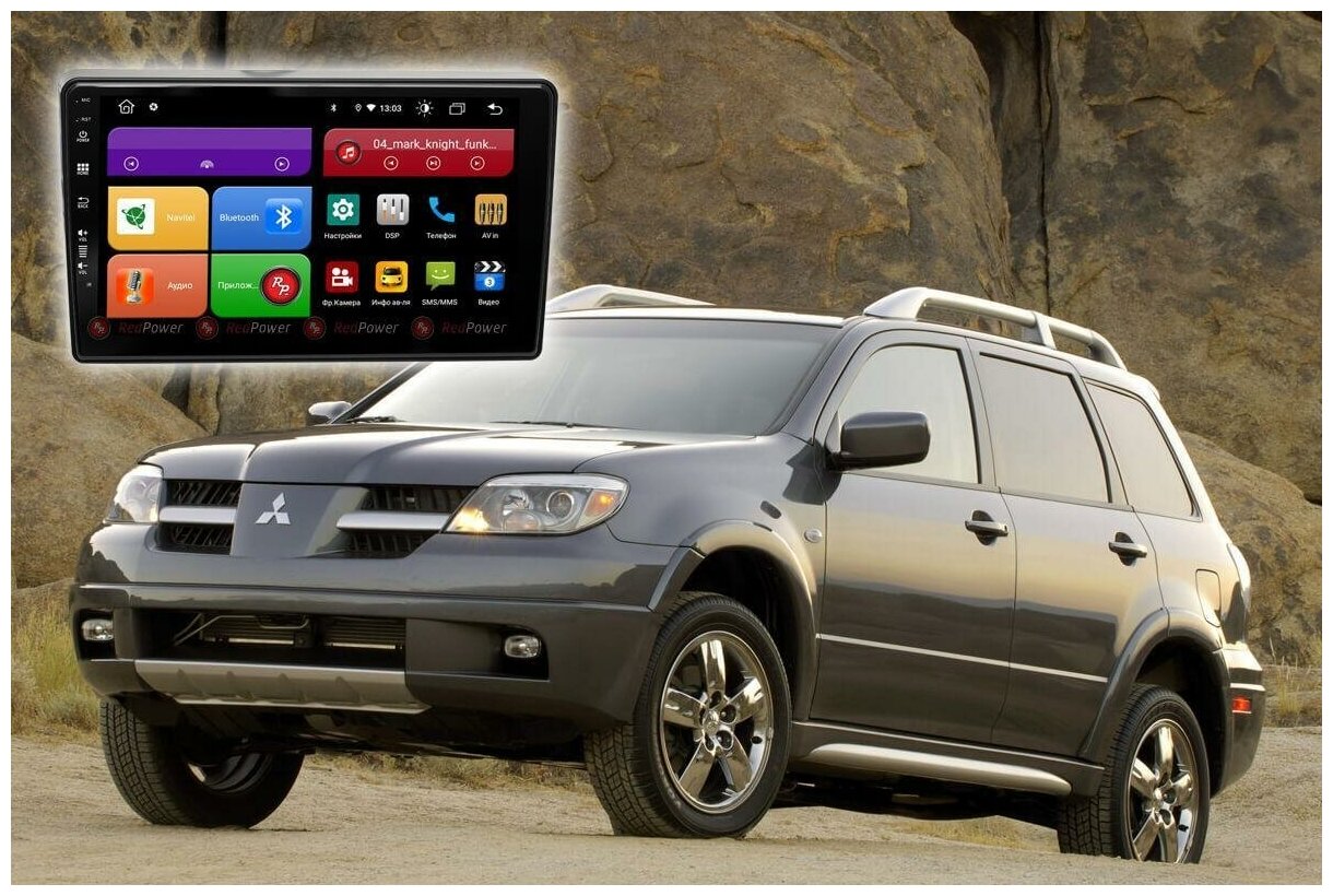 Штатная магнитола для Mitsubishi Outlander RedPower 61240 Android 10, память 4Gb+64Gb, 4G, звуковой DSP процессор с 30 полосным эквалайзером