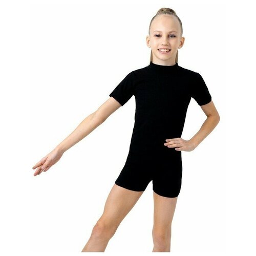 фото Купальник-шорты, с коротким рукавом, размер 36, цвет чёрный grace dance