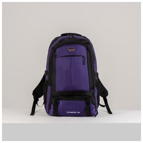 фото Рюкзак туристический, 40 л, отдел на молнии, 2 наружных кармана, цвет чёрный/фиолетовый mikimarket