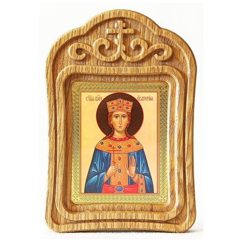 Великомученица Екатерина Александрийская (лик № 011), икона в резной деревянной рамке