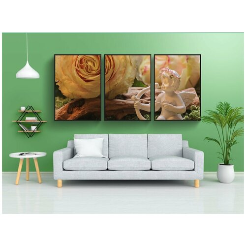 фото Набор модулных постеров для интерьера "роза, благородная роза, цвести" 60x90 см. в тубусе, без рамки lotsprints