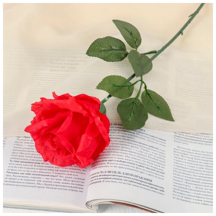 Цветы искусственные "Роза французская" 8*40 см красная