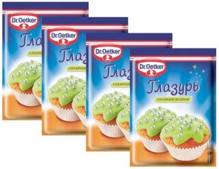 Dr.Oetker Глазурь сахарная зеленая 4шт. Х 100 г