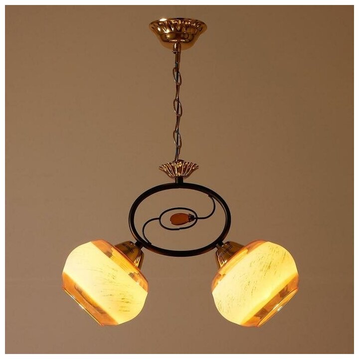 Потолочный светильник HIPER Modern H134-2, E27, 120 Вт, кол-во ламп: 2 шт., цвет: золотой - фотография № 7