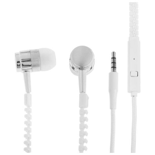 Наушники LuazON VBT 110 Молния вакуумные микрофон белые 58400₽