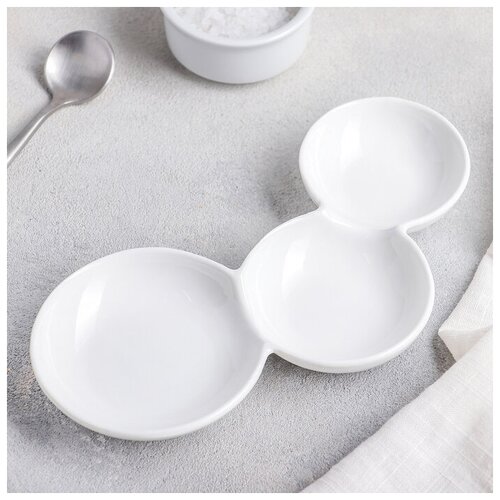 Менажница керамическая Атом 2012 см цвет белый 450₽