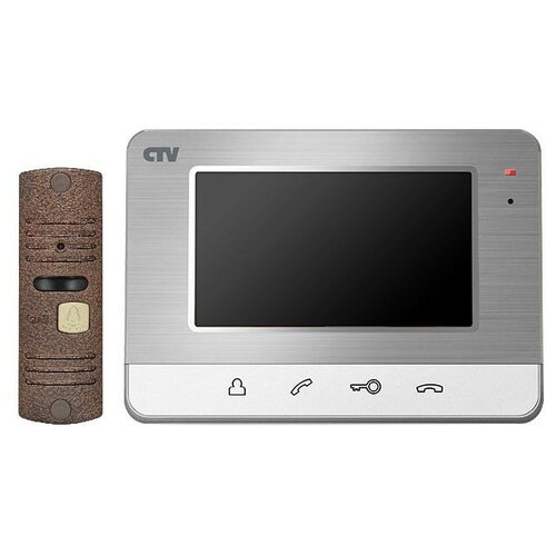 Комплект видеодомофона CTV-DP401 (серебро) комплект видеодомофона ctv dp401 серебро