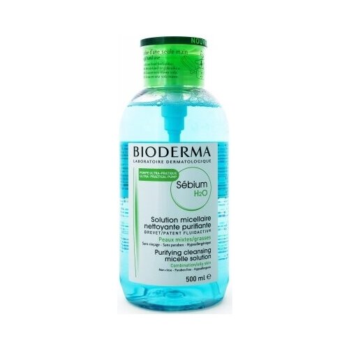 Bioderma Sebium Solution Micellaire Вода очищающая с помпой, 500 мл.