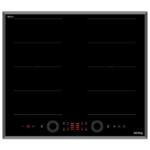 Индукционная варочная панель Korting HIB 68700 B Quadro, черный встраиваемая индукционная варочная панель korting hib 64940 b