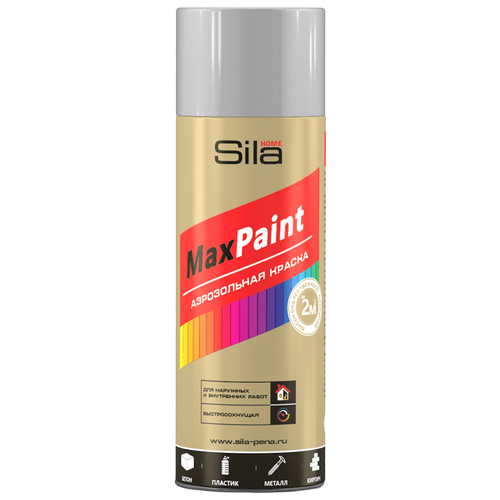 Универсальная аэрозольная эмаль Sila Home Max Paint (серый RAL 7040; 520 мл) SILP7040 .
