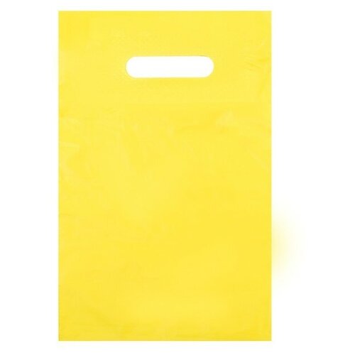 Пакет полиэтиленовый с вырубной ручкой, Желтый 30-40 См, 30 мкм (50шт.)