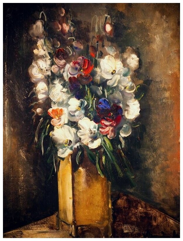 Репродукция на холсте Цветы в вазе (Flowers in Vase) №2 Вламинк Морис 50см. x 66см.