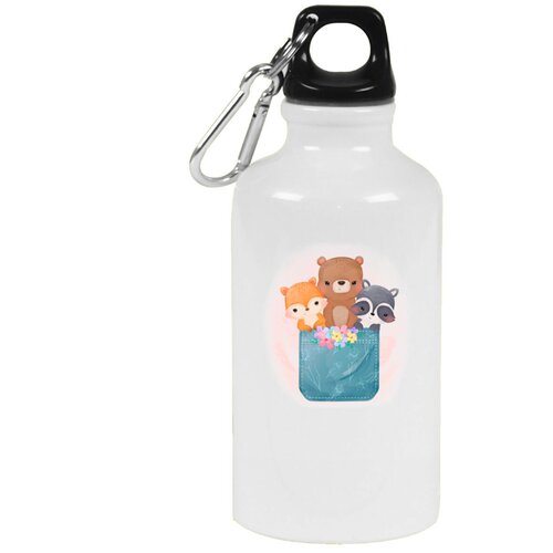 Бутылка с карабином CoolPodarok Дети Животные в кормашке бутылка с карабином coolpodarok дети два морских котика