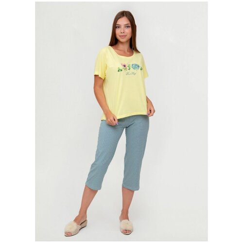 фото Пижама женская 1451 modellini футболка и бриджи, размер 50