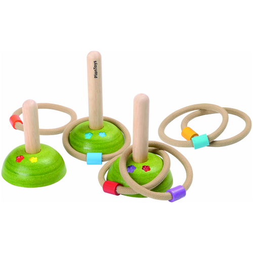 Кольцеброс Plan Toys (5652) разноцветный игрушка кольцеброс детский деревянный mega toys животные развивающие игры уличные для детей на двоих