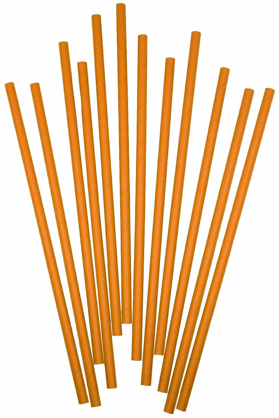 Трубочки бумажные оранжевые 12 шт