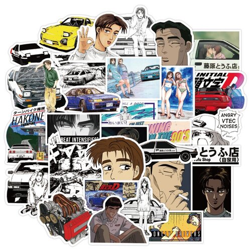 Наклейки Initial D, AE86, Drift, Togue 50 шт V2