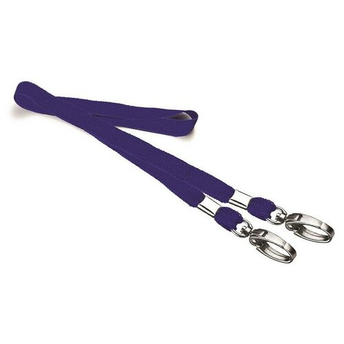 Держатель для бейджа Promega office с двумя карабинами синий