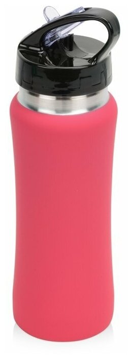 Бутылка спортивная "Коста-Рика" с покрытием софт-тач, 600 мл, цвет фуксия