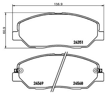 Колодки дисковые передние для santa fe 2.2crdi/2.7i 05 Nisshinbo NP6030