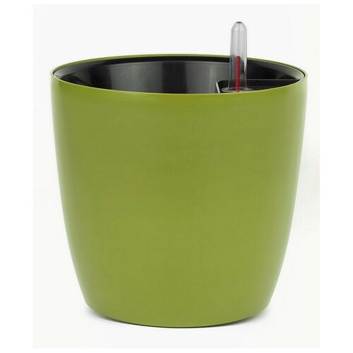 Горшок цветочный с автополивом комфорт 3,5л оливковый ПИ-25-6ТХ