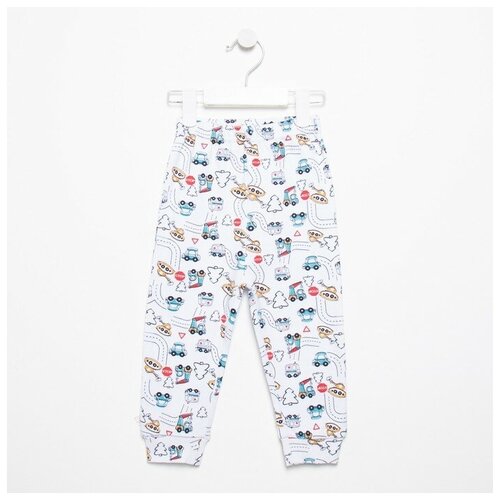 TAKRO Ползунки мальчика, цвет белый/транспорт, рост 68-74
