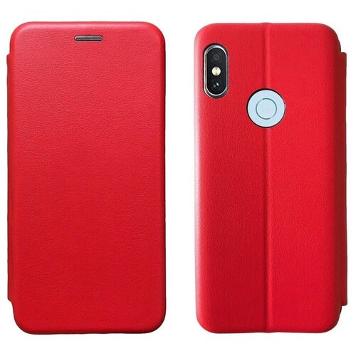фото Чехол-книжка для xiaomi mi a2 lite / redmi 6 pro красный full cover