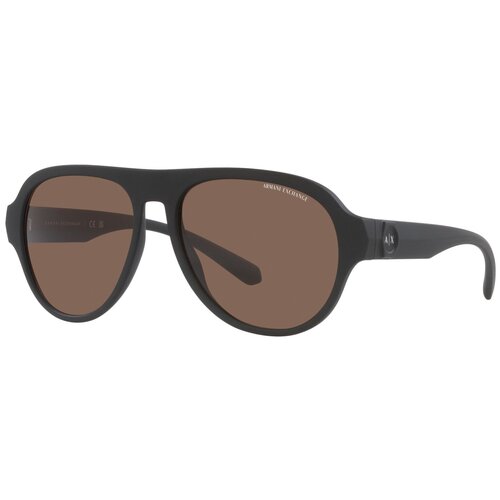 Солнцезащитные очки Armani Exchange, авиаторы, оправа: пластик, с защитой от УФ, черный