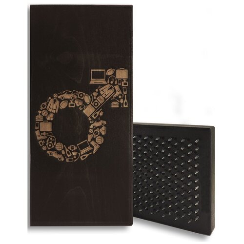 фото Доска садху красная человек - 274, размер 31x14, шаг гвоздей 10 мм чакра