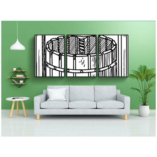 фото Набор модулных постеров для интерьера "виноград, сок, машина" 60x90 см. в тубусе, без рамки lotsprints