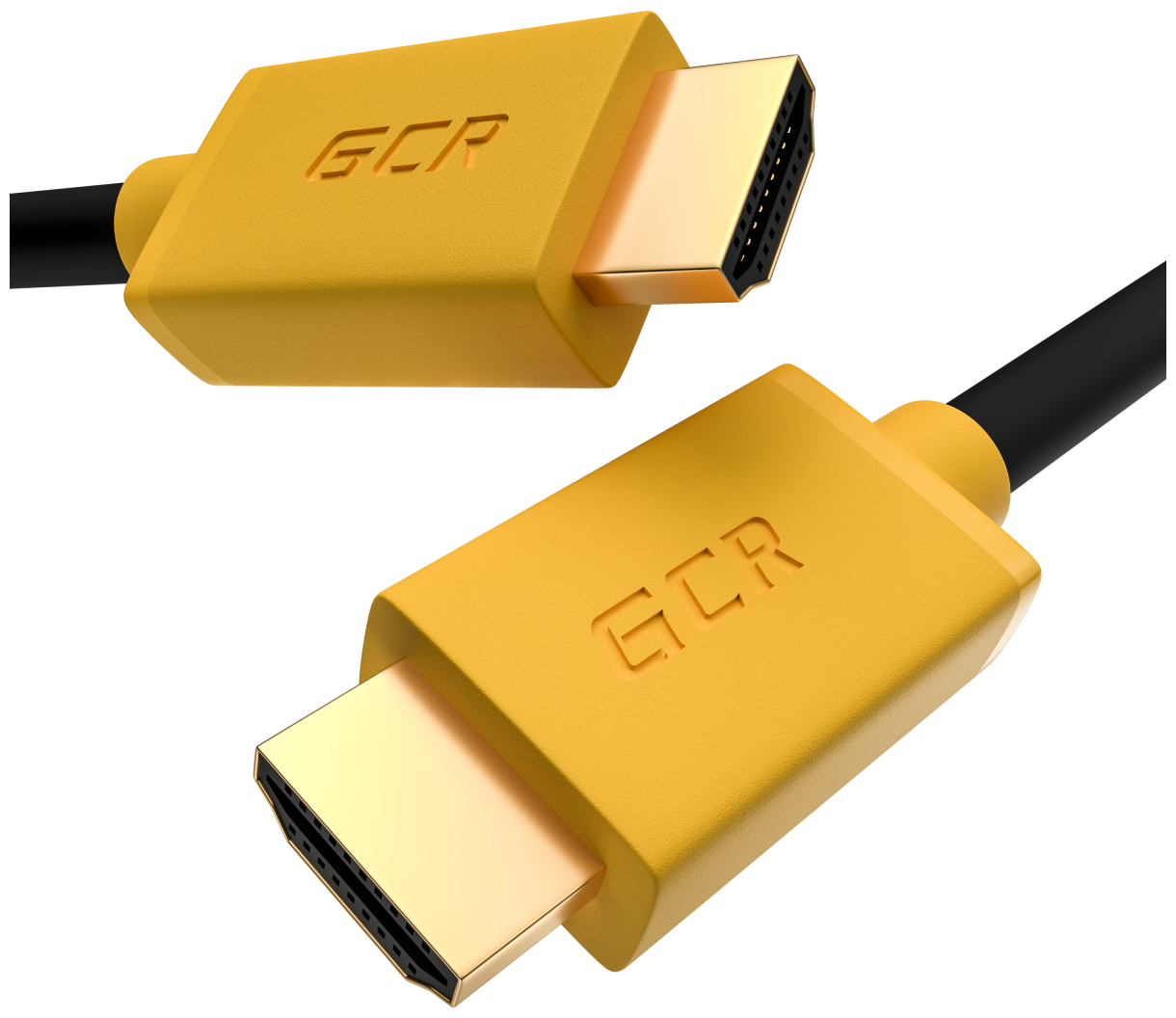 GCR Кабель 3.0m HDMI версия 2.0, HDR 4:2:2, Ultra HD, 4K 60 fps 60Hz/5K*30Hz, 3D, AUDIO, 18.0 Гбит/с, 28/28 AWG, OD7.3mm, тройной экран, черный, желтые коннекторы, GCR-HM441-3.0m Greenconnect HDMI (m) - фото №12