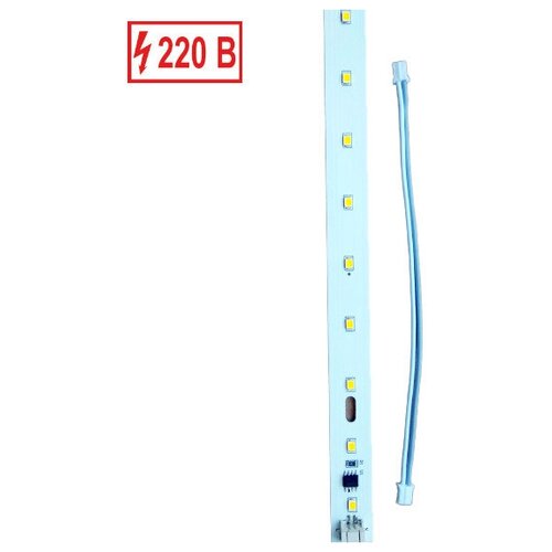 Светодиодная линейка 2835, 24 led, 220V, 10W, 3000K, 520mm; 1 шт + Коннектор для светодиодных линеек 220V