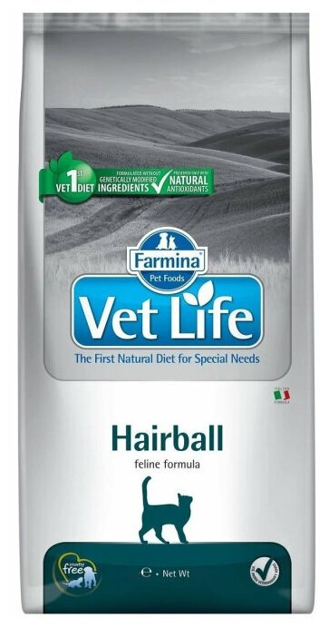 Сухой корм для кошек Farmina Vet Life Hairball, для вывода шерсти 2 кг