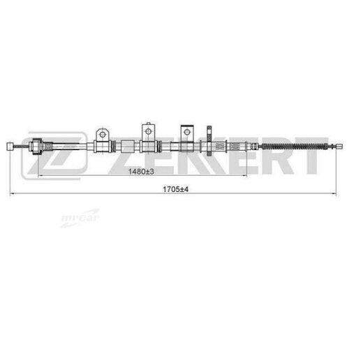 ZEKKERT BZ1054 Трос стояночного тормоза Hyundai Elantra III 00-