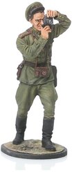 Оловянная миниатюра - фигурка из олова - Военный фотокорреспондент, ст. лейтенант, 1943-45 гг. СССР - цветная