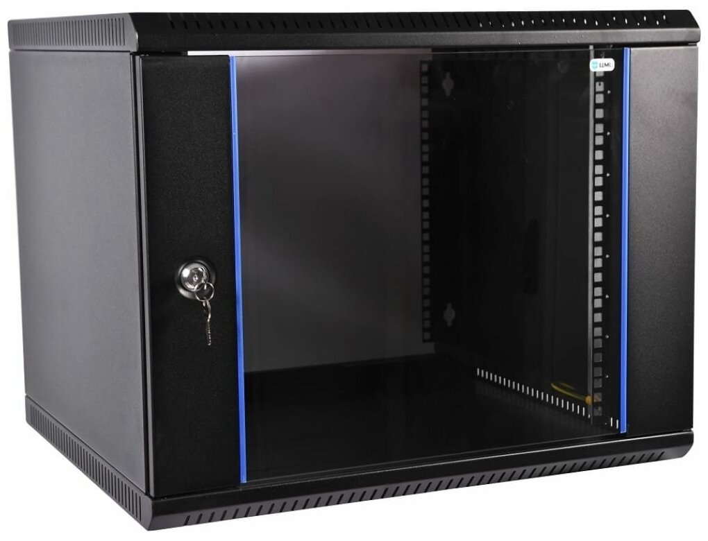 Шкаф настенный Цмо ШРН-Э-6.350-9005 6U 350 мм дверь стекло, черный