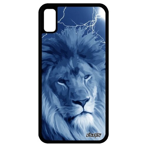 фото Противоударный чехол на смартфон // apple iphone xr // "лев" хозяин король, utaupia, голубой