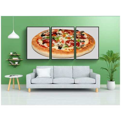 фото Набор модулных постеров для интерьера "говядина, пепперони, пицца" 60x90 см. в тубусе, без рамки lotsprints