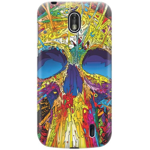 фото Re:pa накладка transparent для nokia 1 с принтом "череп красок"